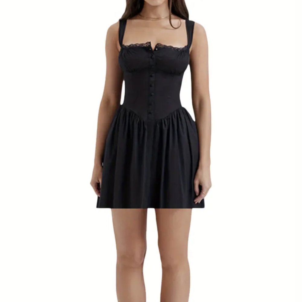 Stylish Black Sleeveless Mini Dress